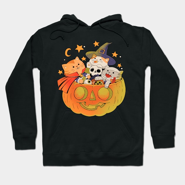 Pumpkin and Cats Hoodie by ppmid